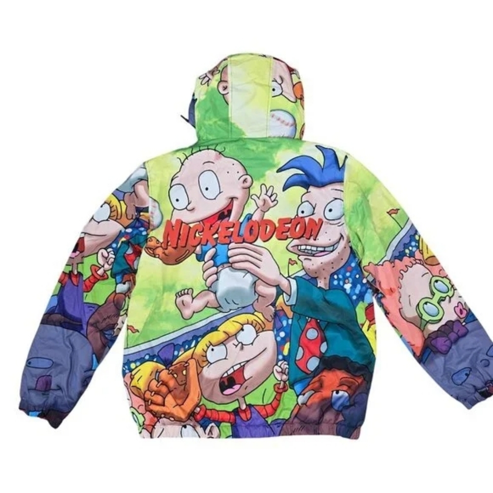 Members Only x Nickelodeon Rugrats Hooded Jacket Cartoon Print M Multicolor Hood